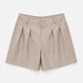 Pleat Front Faux Leather Wide Leg Crop Shorts - 2 colors