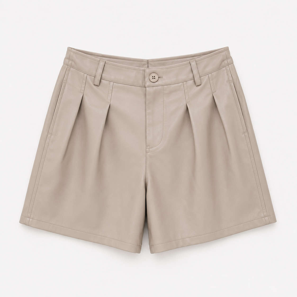 Pleat Front Faux Leather Wide Leg Crop Shorts - 2 colors