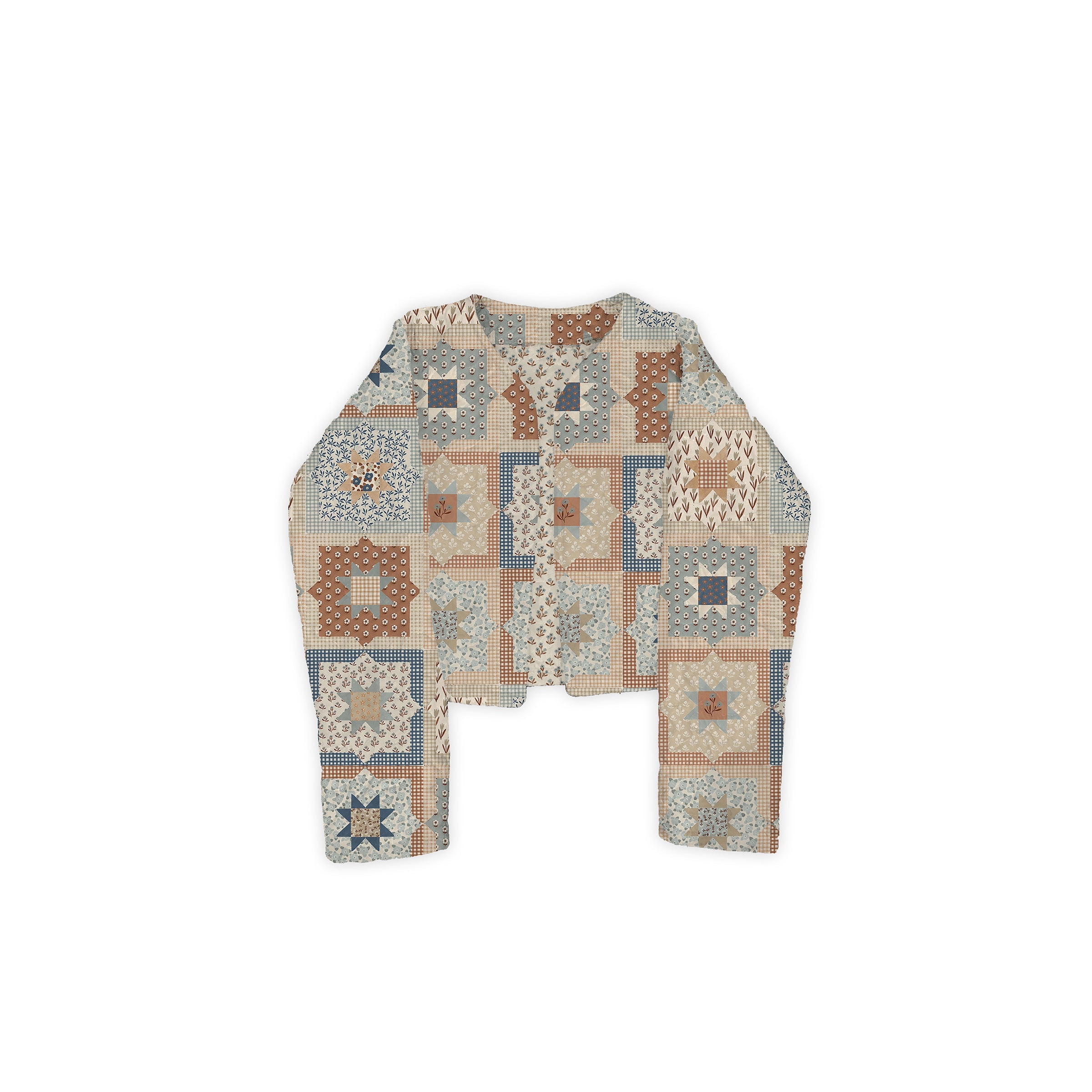 Gwen Patchwork Slate Linen Jacket