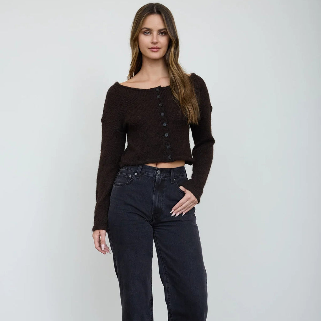 Hailee Fuzzy Cropped Cardigan