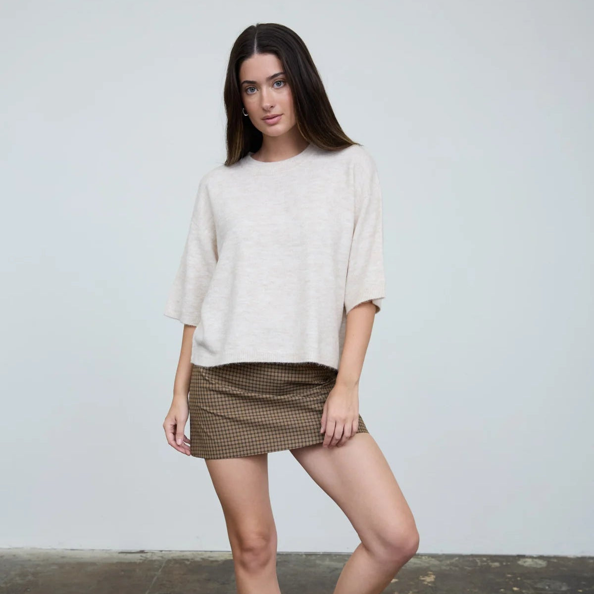 Henley Half Sleeve Boxy Pullover