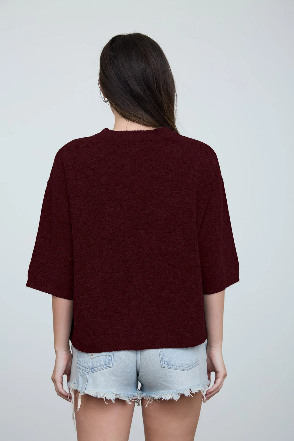 Henley Half Sleeve Boxy Pullover