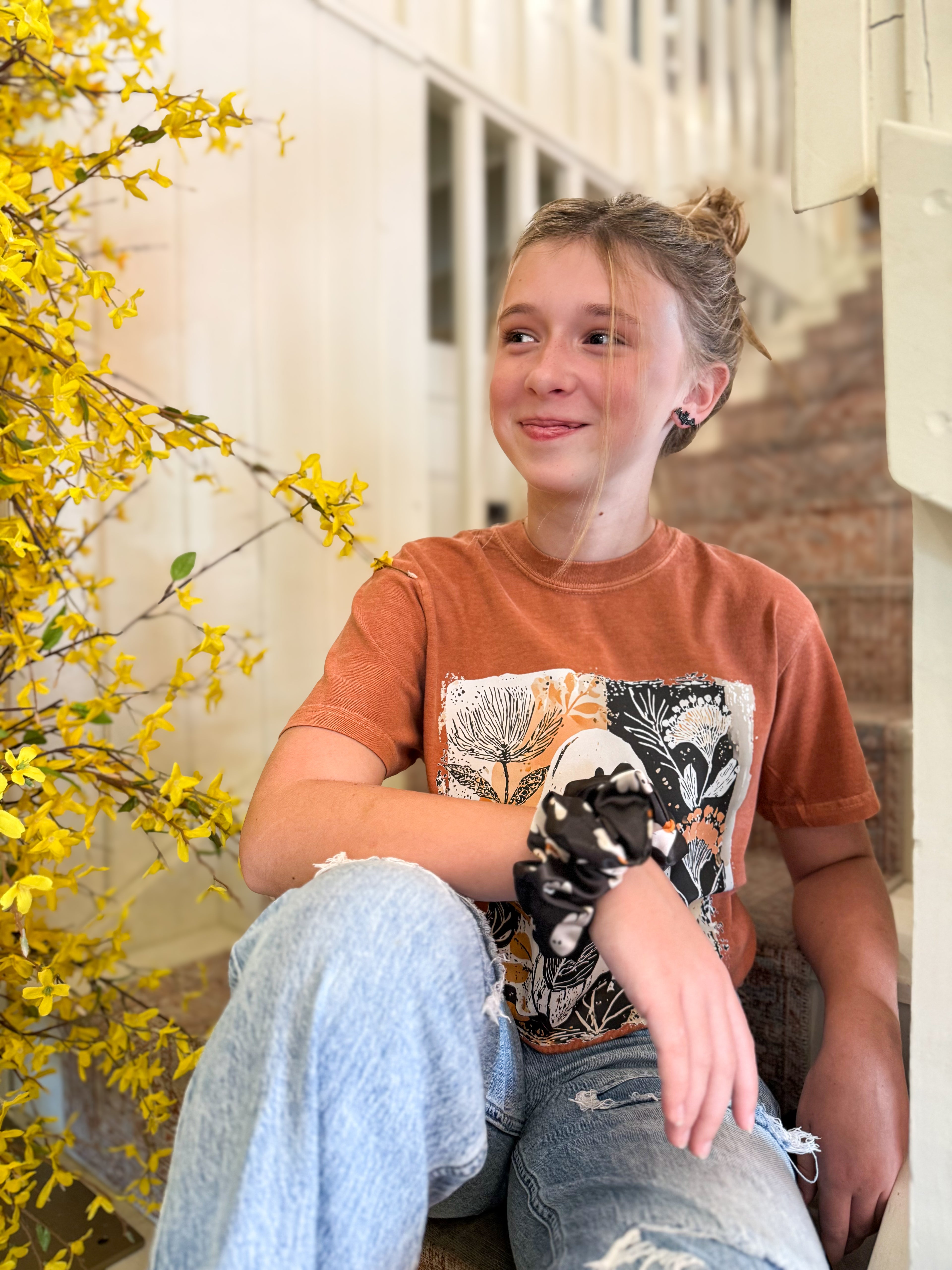 Floral Ghost Tee-  CLEARANCE