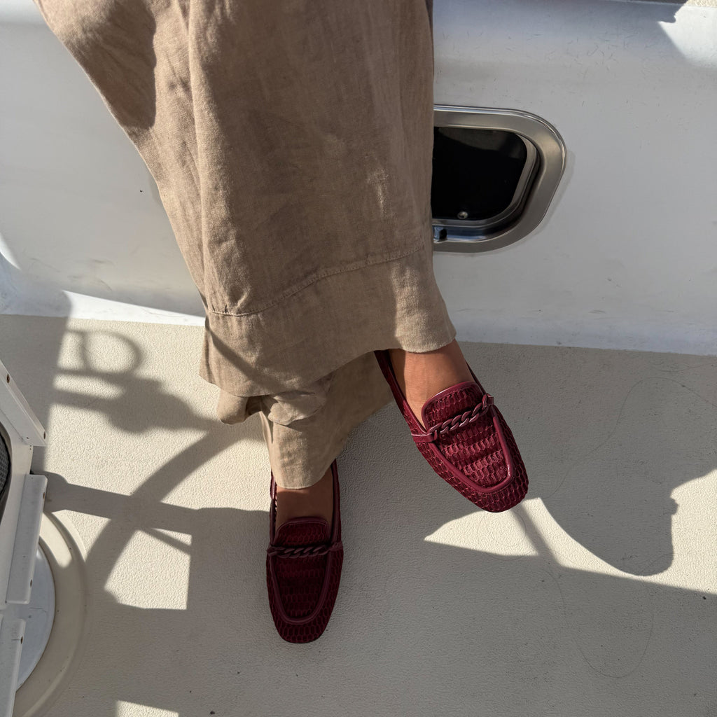 Bailee Chain Detail Loafer – Burgundy