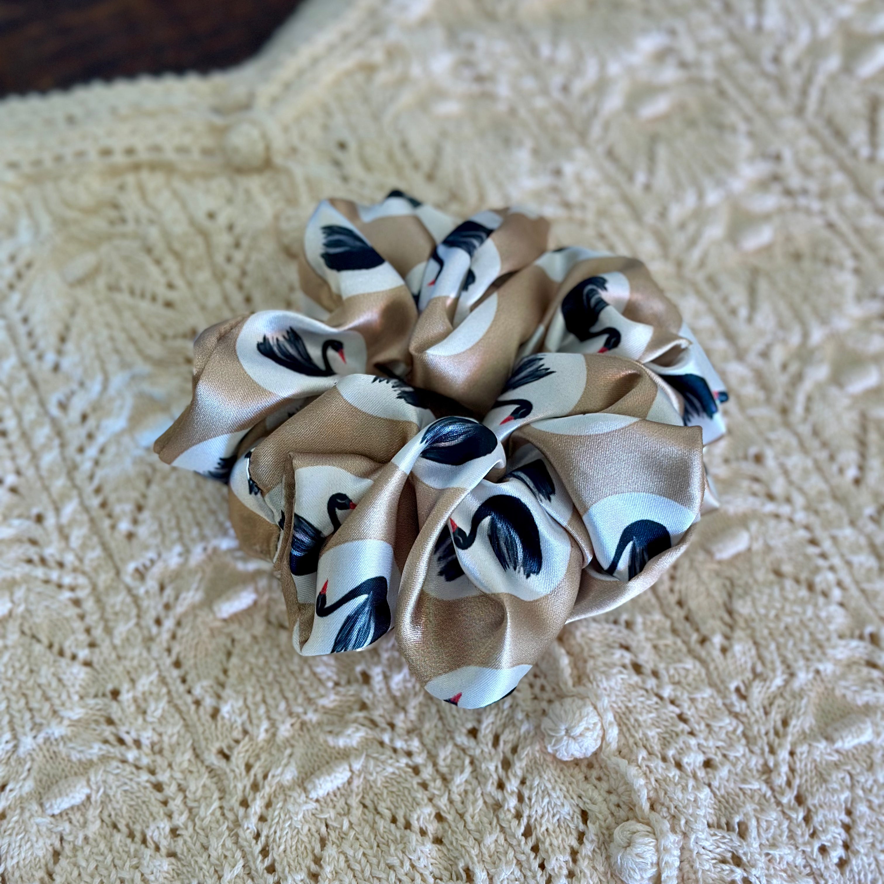 Black Swan Oversized Satin Scrunchie
