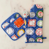 Dinner Plates Oven Mitt & Pot Holder Set