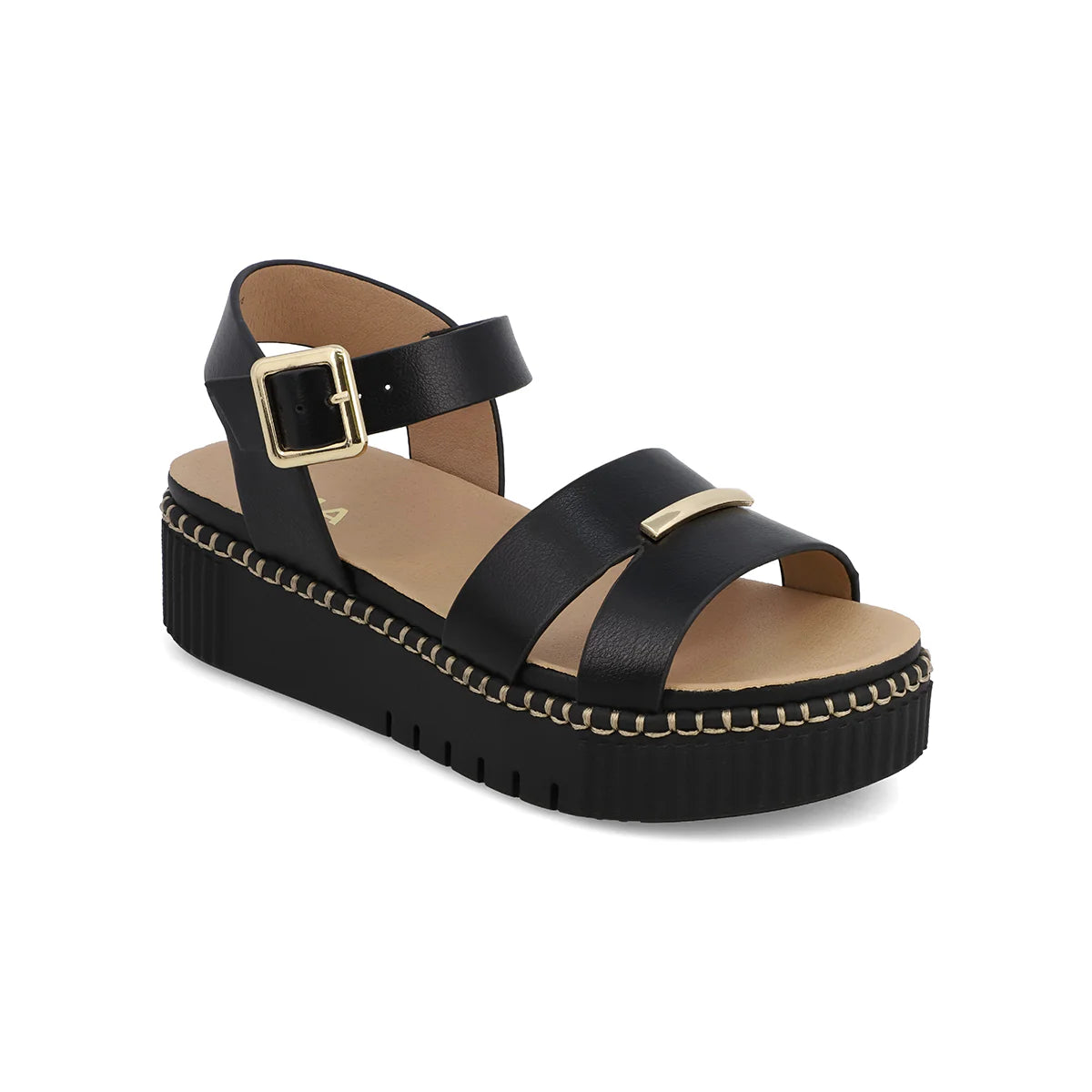 Jacklyn Sandal – Black Textured