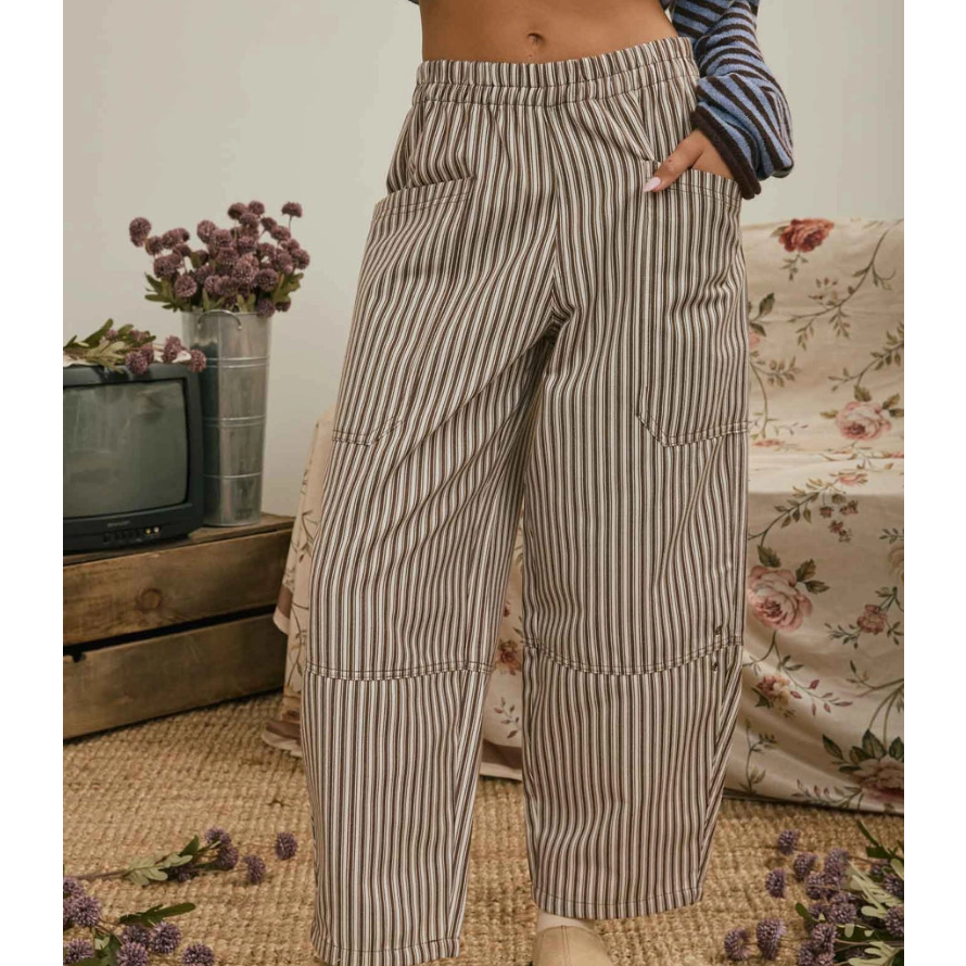 Lillian Stripe Barrel Pant