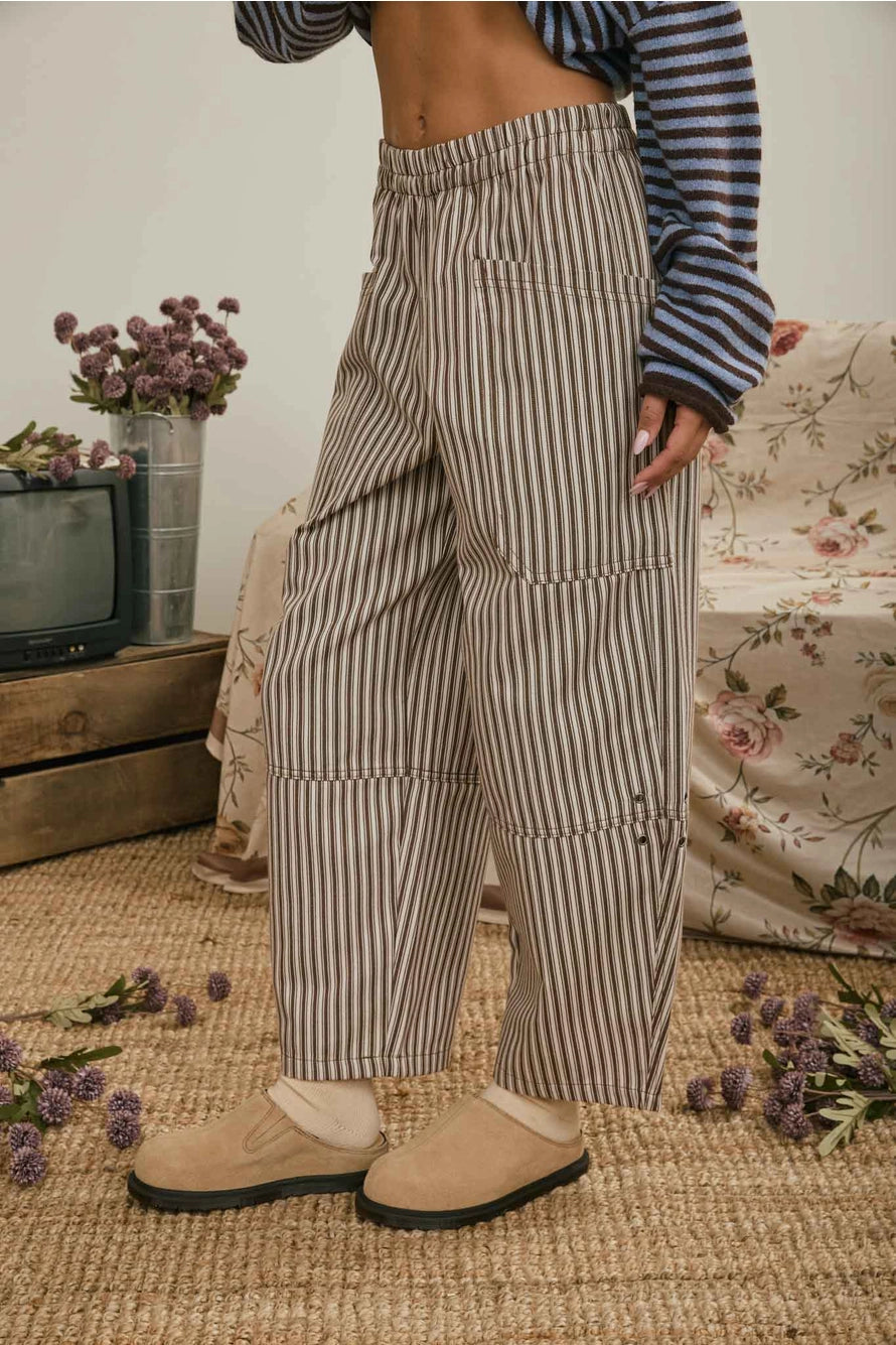 Lillian Stripe Barrel Pant