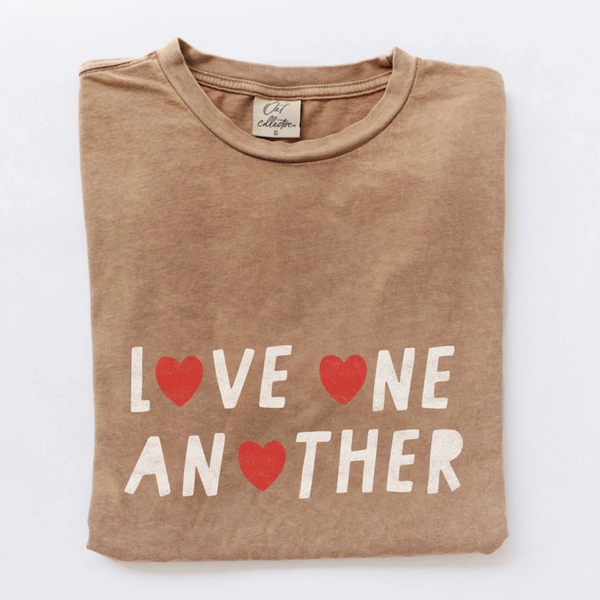 Love One Another Mineral Washed Graphic Top