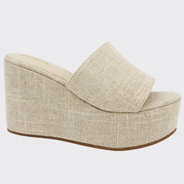 Bamboo Wedge Heel