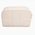 Quinn Beige Toiletry Bag featuring compact design, secure zipper closure, and neutral tone—perfect for travel and daily organization.
