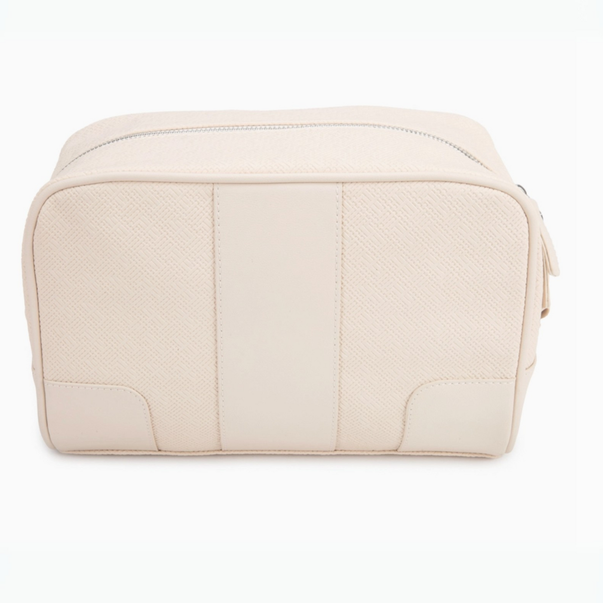 Quinn Beige Toiletry Bag featuring compact design, secure zipper closure, and neutral tone—perfect for travel and daily organization.
