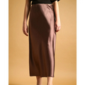 Rowan Brown Satin Maxi Skirt