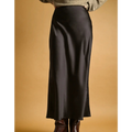 Rowan Black Satin Maxi Skirt