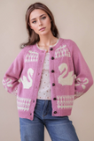 Swan Jacquard Cardigan