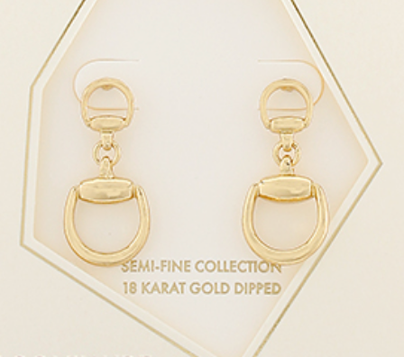 Linked Horsebit Stud Earrings