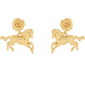 Rose & Horse Drop Earrings