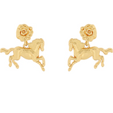 Rose & Horse Drop Earrings