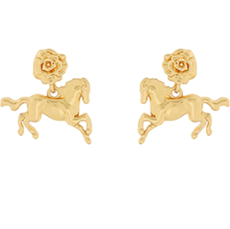 Rose & Horse Drop Earrings