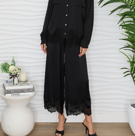 Rhea Lace Hem Culotte Pant
