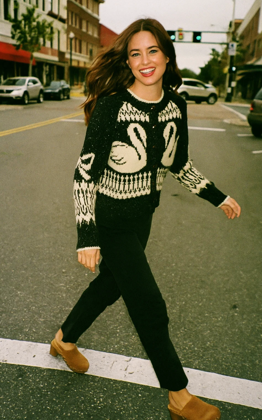 カーディガン Bouncy Check Knit Pullover / swan Herlipto Bouncy Check Knit Pullover swan 【公式通販】