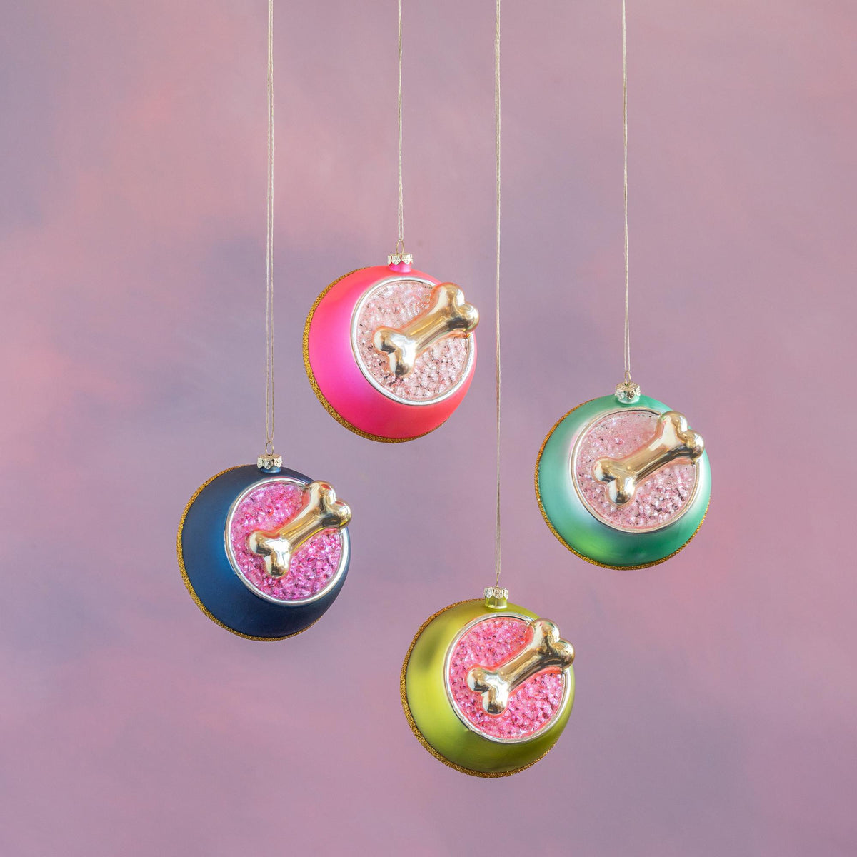 Pink Puppy Dog Bowl Ornament