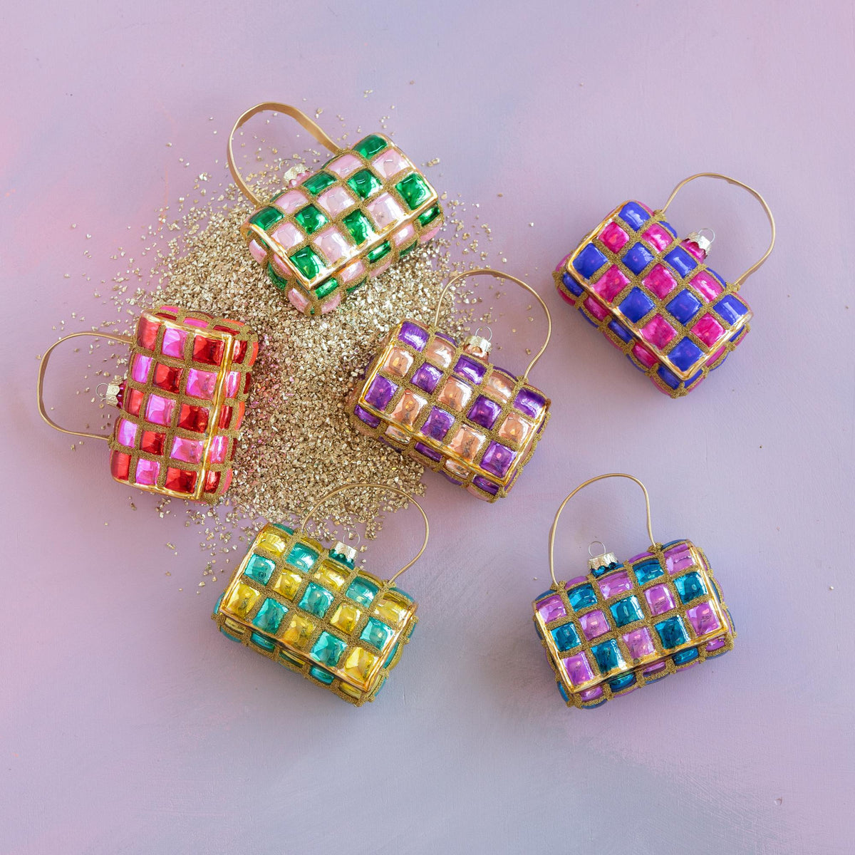 Candy Check Clutch Ornament