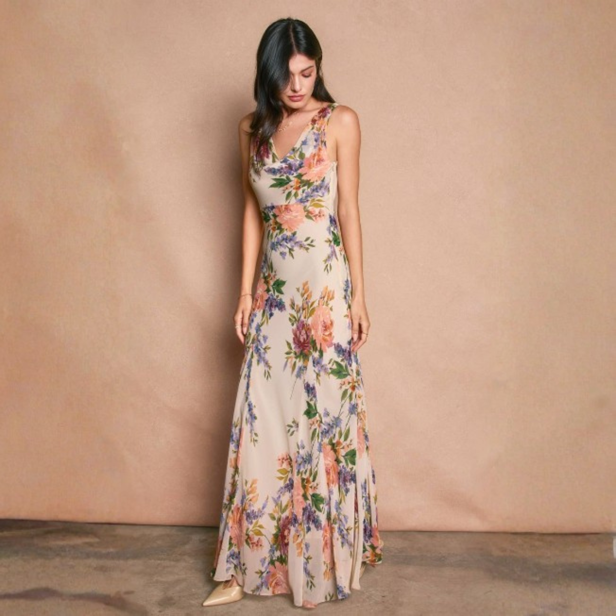 Gianna Cowl-Neck Maxi Dress