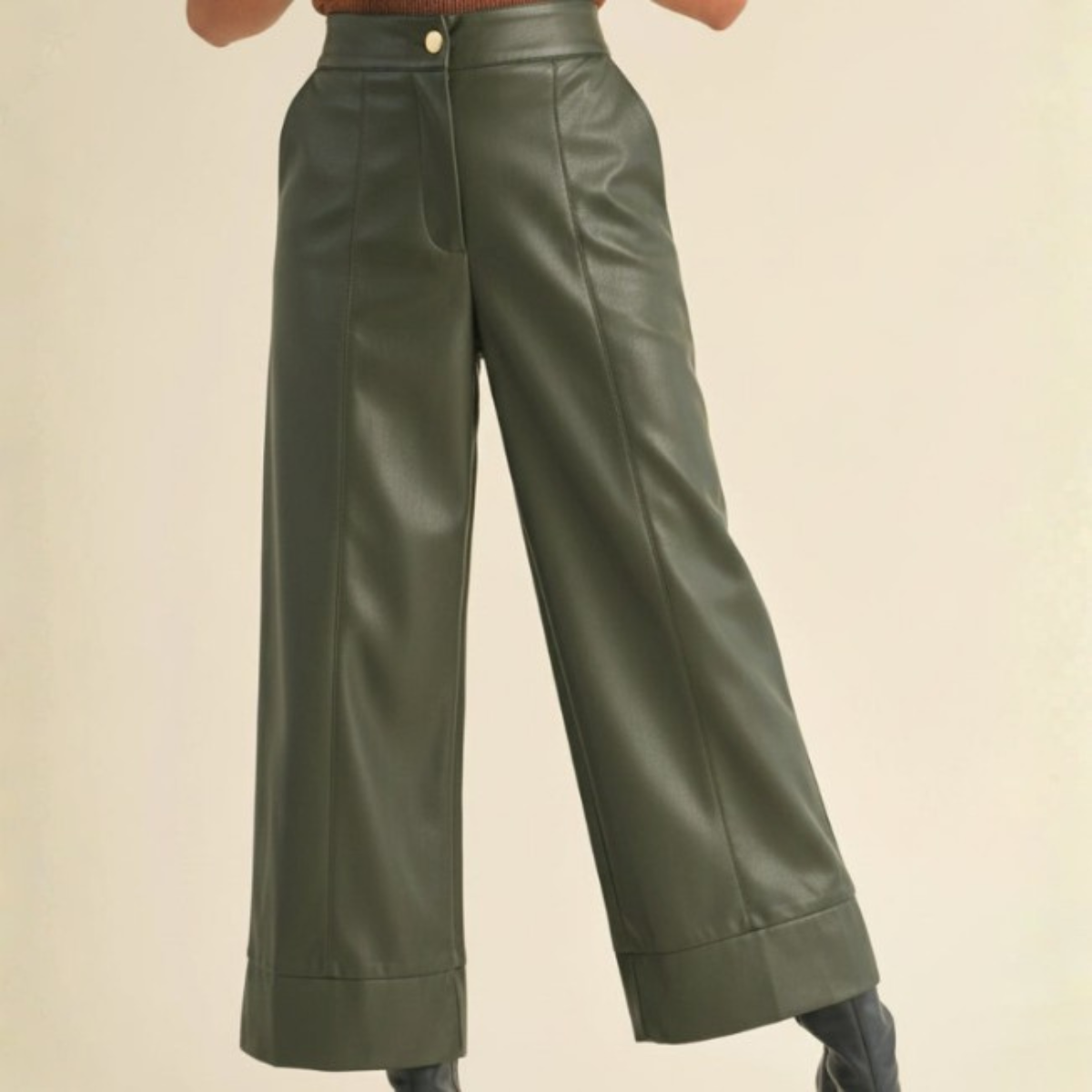 Hattie Olive Crop Pants