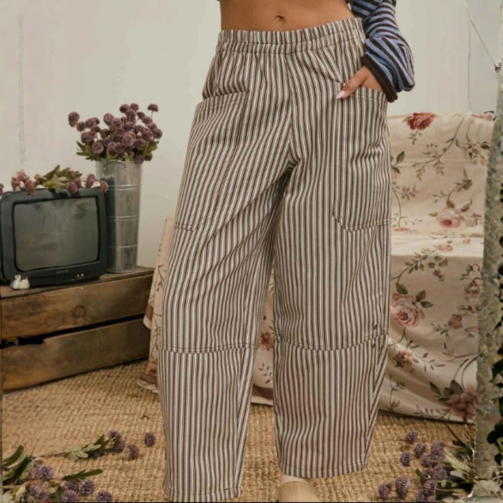 Lillian Stripe Barrel Pant