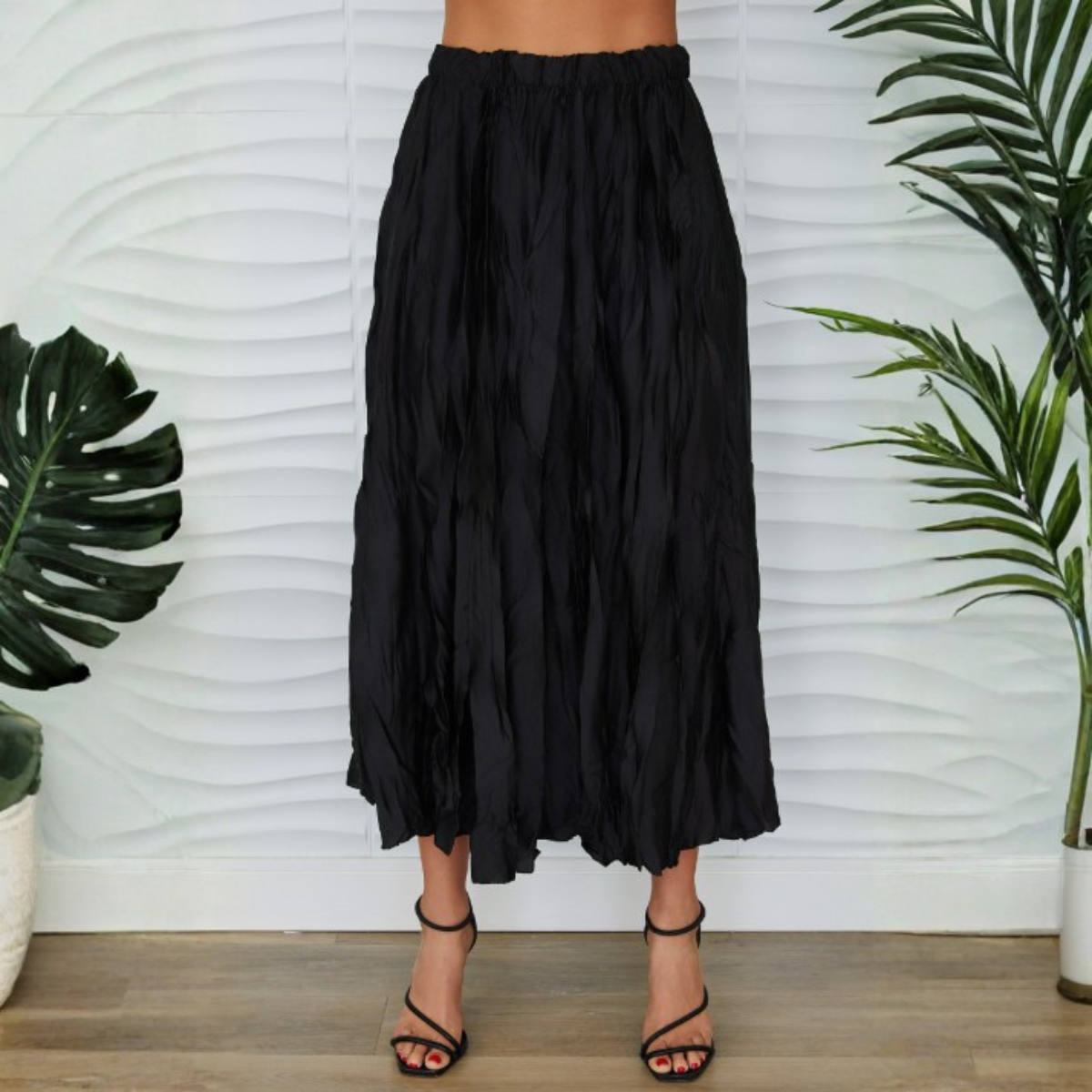 Phoebe Crinkle Midi Skirt