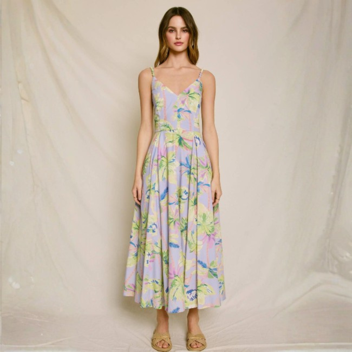 Brooke Palm Maxi Dress