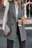 Sleeveless Lapel Blazer Long Coat GSS120