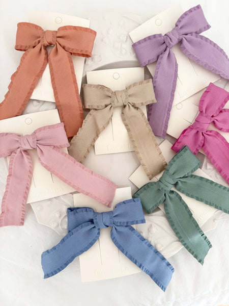 Ruffle Bow Colorful Hair Clips (CEZA)
