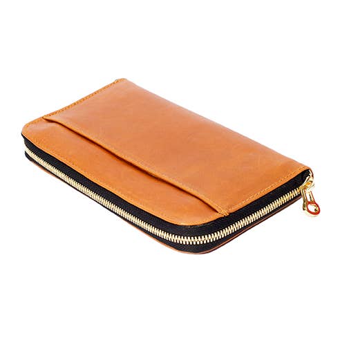 Accordion Leather Zip Wallet