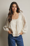 Rebecca Ruffle Hem Peasant Blouse