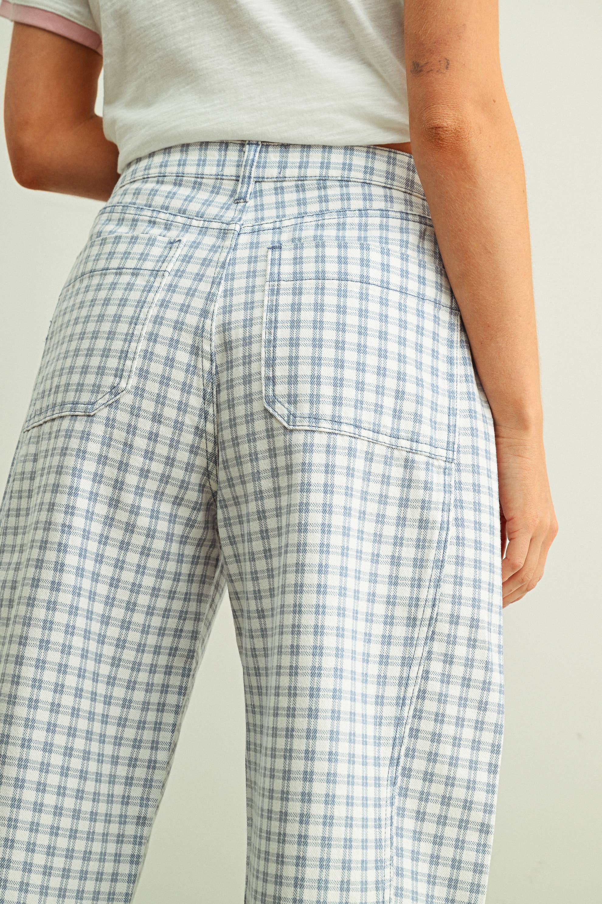 Mini Checker Barrel Pants - 6 Colors