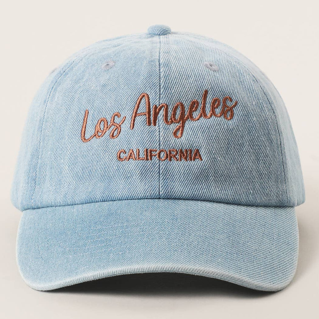 Custom Denim Embroidered Hat – Your City & State Design