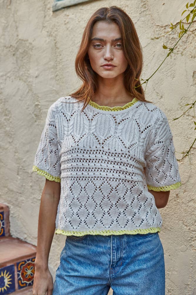 Crochet Short Sleeve Sweater