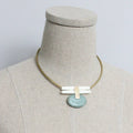Green jasper and brass Artdeco necklace