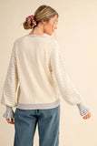 FLORAL RUFFLE SLEEVE SWEATER CARDIGAN MSW11097