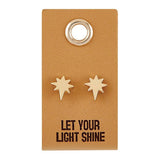 Leather Tag Earrings - Star