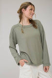 CREW NECK RIBBED LONG SLEEVE KNIT TOP (PRE-ORDER)