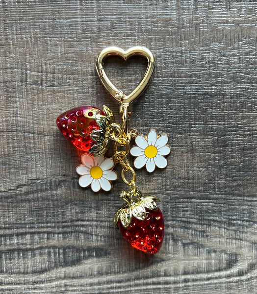 Strawberries Keychain Bag Charm