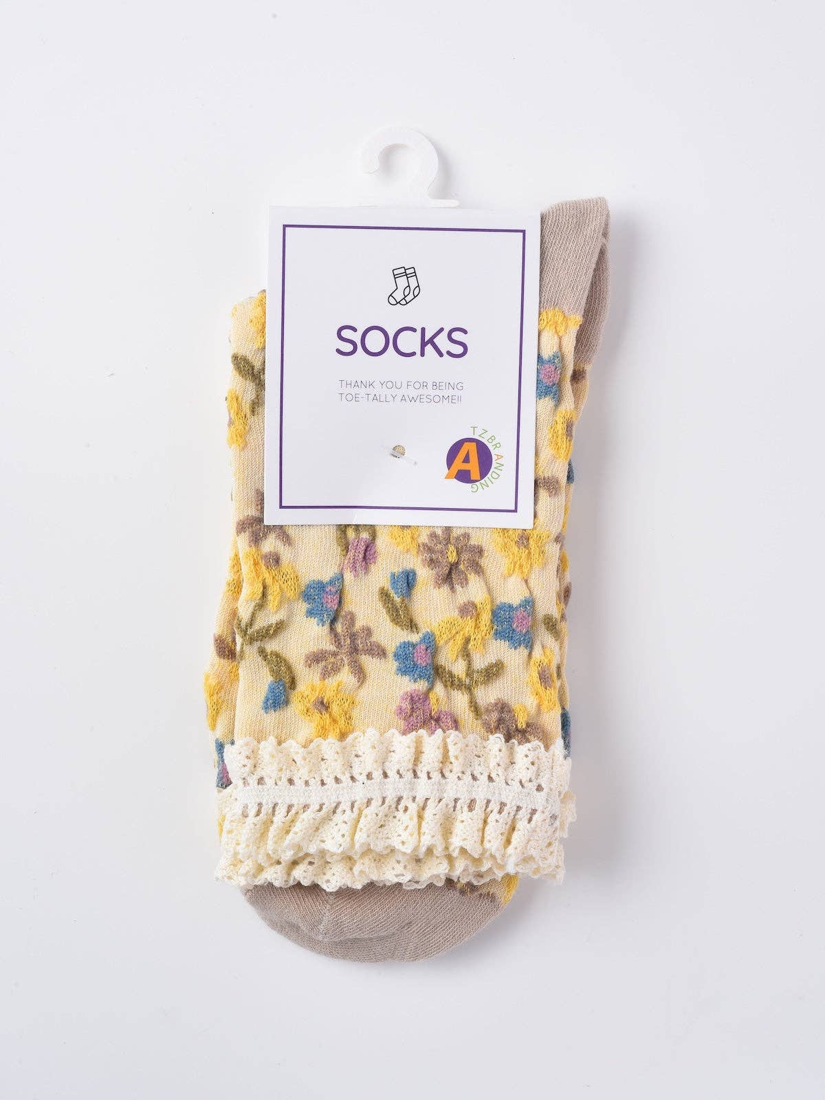 Rufia - Lace Trim Floral Garden Socks