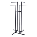 4-Way Black Clothing Rack With Straight Arms