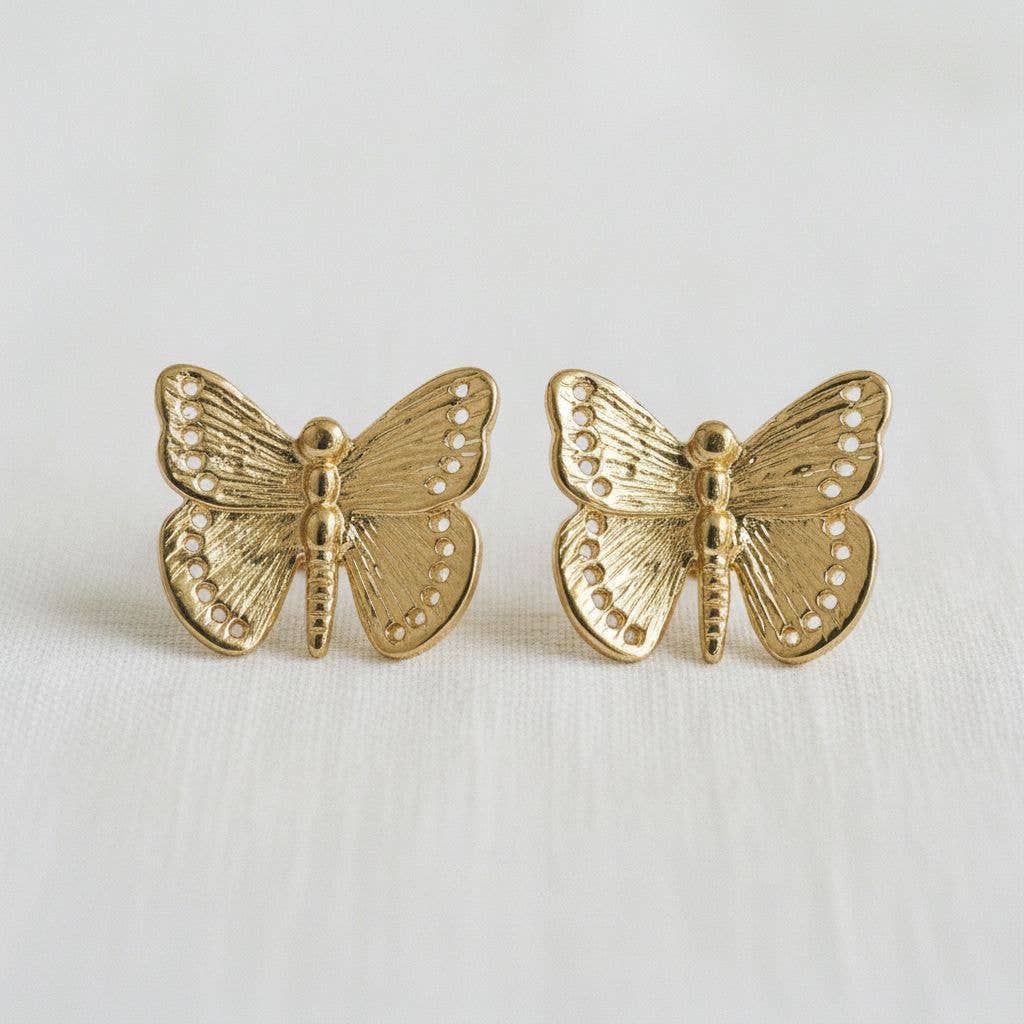 Elegant Butterfly-Inspired Drop Earrings