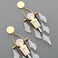 White and gray shoulder duster post earrings
