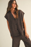 The Marlowe Speckled Knit Vest – Cocoa